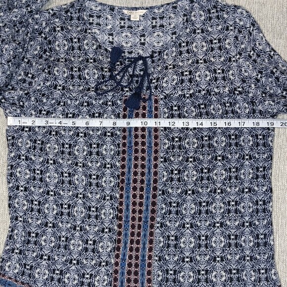 Cato Tunic Womens Medium Blue Geometric‎ Print 3/4 Sleeve - Picture 7 of 12